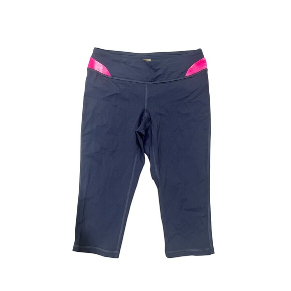 Lucy Womens Capri Leggings Size S Black Pink Cropped Yoga Training Gym Stretch - Picture 1 of 5